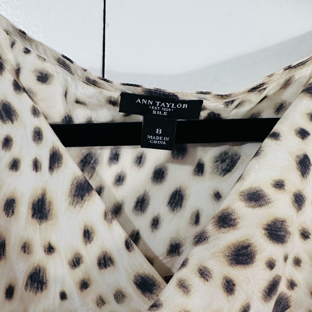 Ann Taylor Gray Silk Blouse